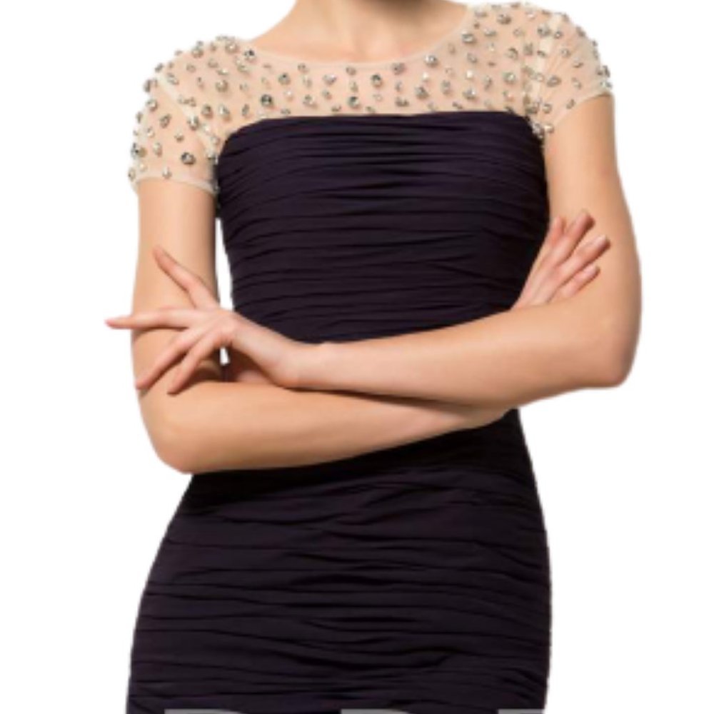 BRIDESS Scoop Neck Ruched Sheath Dress